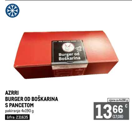 AZRRI BURGER OD BOŠKARINA S PANCETOM
