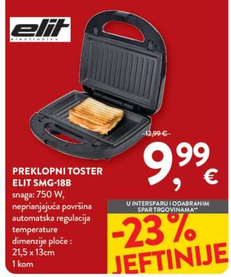 Preklopni toster Elit SMG-18B