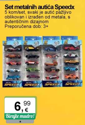 Set metalnih autića Speedx
