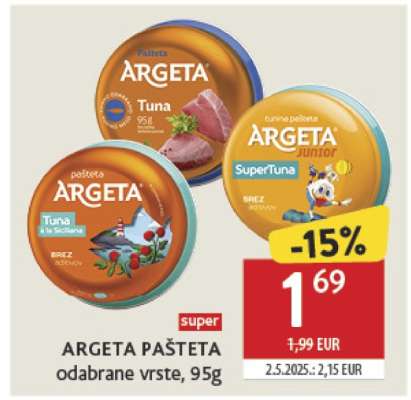 ARGETA PAŠTETA odabrane vrste 95g