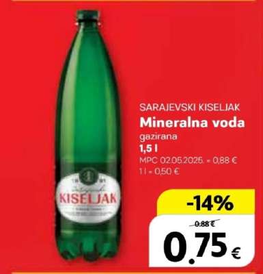 SARAJEVSKI KISELJAK Mineralna voda gazirana 1,5 l