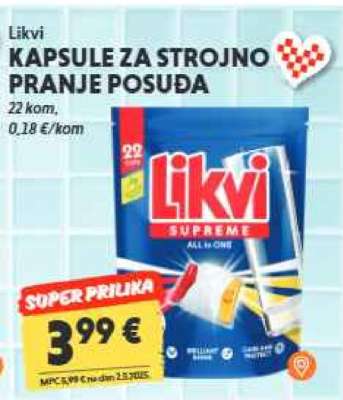 Likvi KAPSULE ZA STROJNO PRANJE POSUĐA