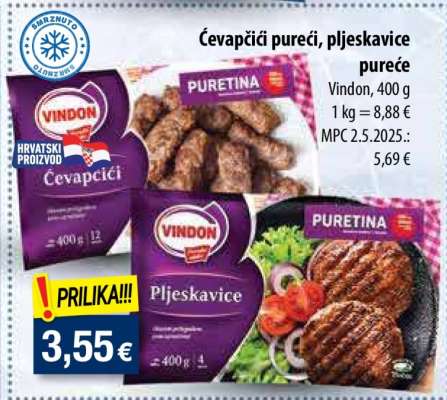 Ćevapčići pureći, pljeskavice pureće