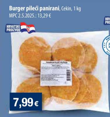 Burger pileći panirani, Cekin, 1 kg