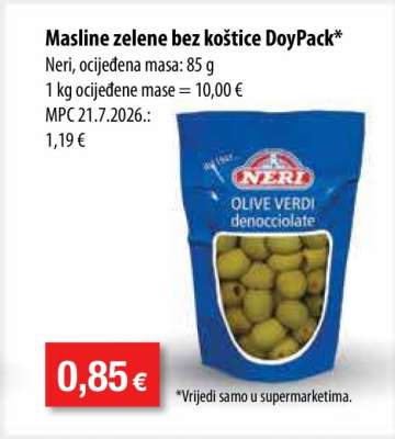 Masline zelene bez koštice DoyPack