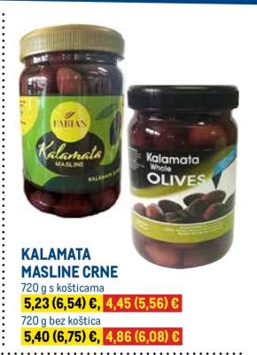 KALAMATA MASLINE CRNE 720 g s košticama