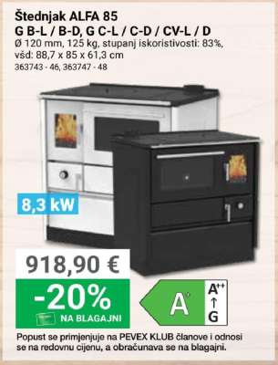 Štednjak ALFA 85