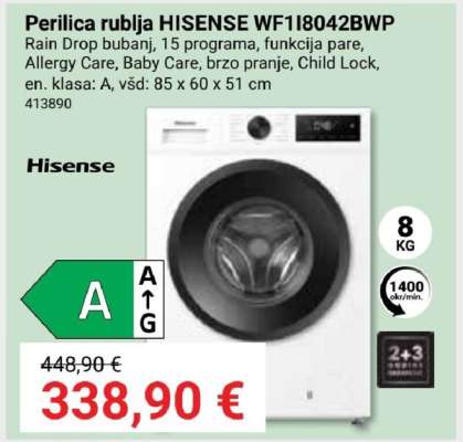 Perilica rublja HISENSE WF1B042BWP