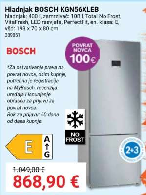 Hladnjak BOSCH KGN56XLEB