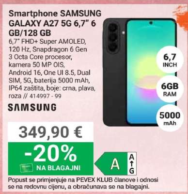 Smartphone SAMSUNG GALAXY A27 5G 6,7" 6 GB/128 GB