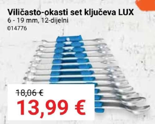 Viličasto-okasti set ključeva LUX