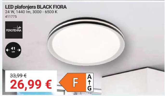 LED plafonjera BLACK FIORA