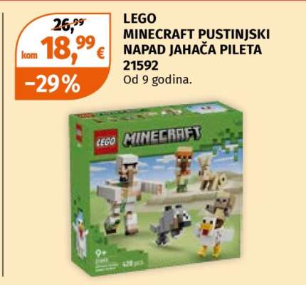 LEGO MINECRAFT PUSTINJSKI NAPAD JAHAČA PILETA 21592