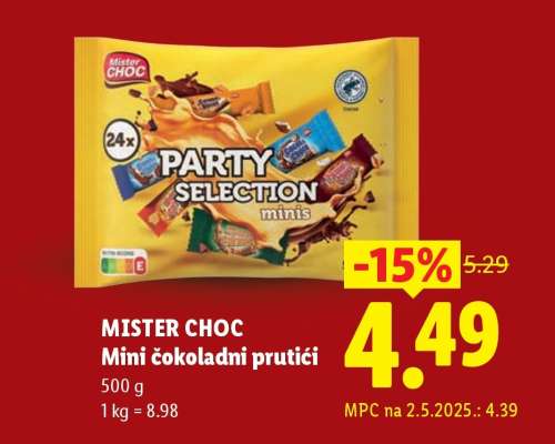 MISTER CHOC Mini čokoladni prutići