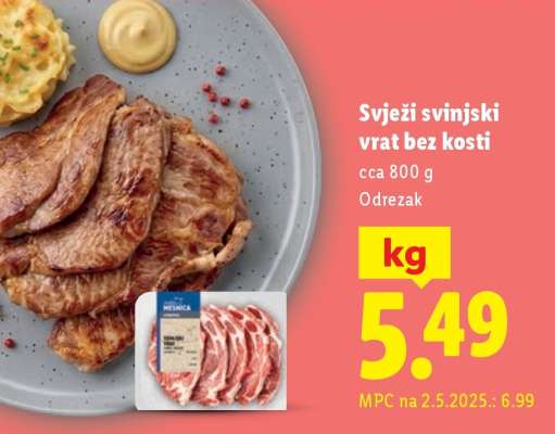Svježi svinjski vrat bez kosti