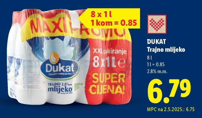 DUKAT TRAJNO MLIJEKO