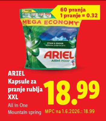 ARIEL Kapsule za pranje rublja XXL