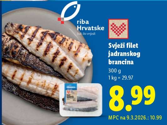 Svježi filet jadranskog brancina
