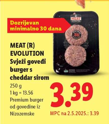 Meat (R)evolution Svježi govedi burger s cheddar sirom
