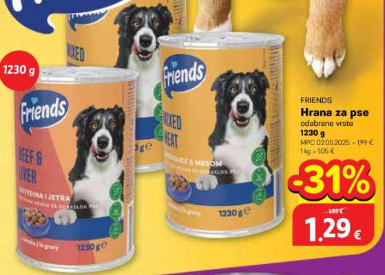 FRIENDS Hrana za pse odabrane vrste 1230 g