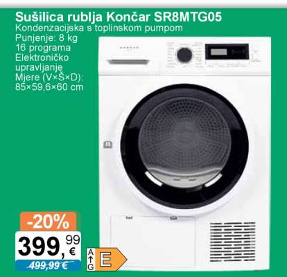 Sušilica rublja Končar SR8MTG05