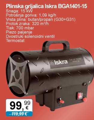 Plinska grijalica Iskra BGA1401-15