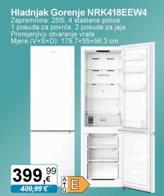 Hladnjak Gorenje NRK418EEW4