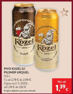 Pivo Kozel ili Pilsner Urquel