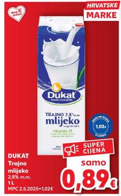 DUKAT TRAJNO MLIJEKO