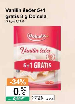 Vanilin šećer 5+1 gratis 8 g Dolcela