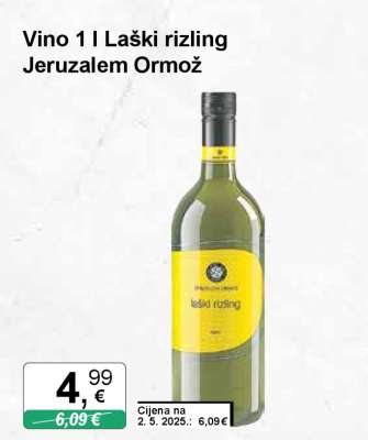 Vino 1 l Laški rizling Jeruzalem Ormož