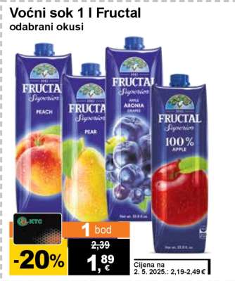 Voćni sok 1 l Fructal