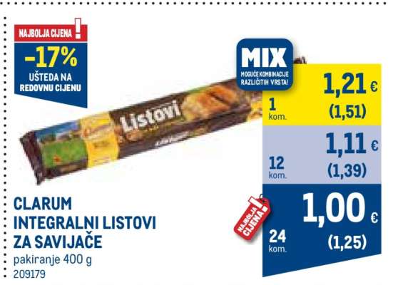 CLARUM INTEGRALNI LISTOVI ZA SAVIJAČE