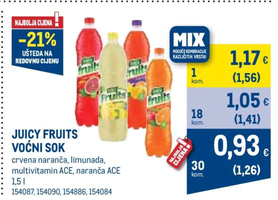 JUICY FRUITS VOĆNI SOK