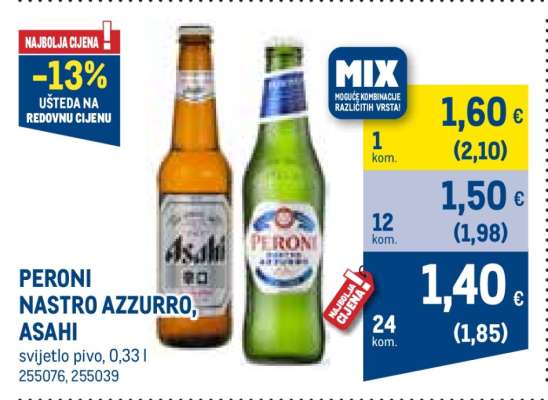 PERONI NASTRO AZZURRO, ASAHI