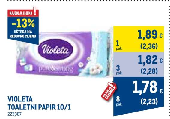 VIOLETA TOALETNI PAPIR 10/1