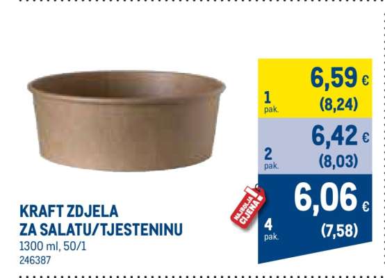 KRAFT ZDJELA ZA SALATU/TJESTENINU