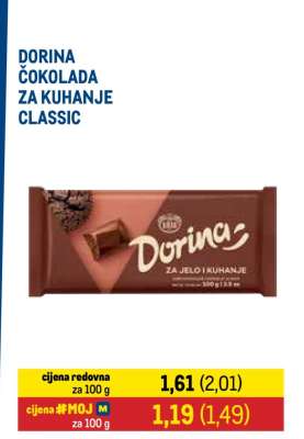 DORINA ČOKOLADA ZA KUHANJE CLASSIC