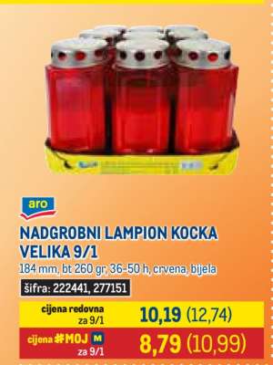 NADGROBNI LAMPION KOCKA VELIKA 9/1