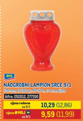 NADGROBNI LAMPION SRCE 9/1