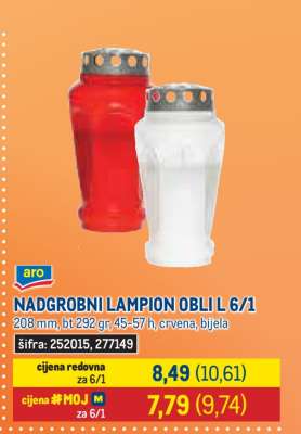 NADGROBNI LAMPION OBLI L 6/1