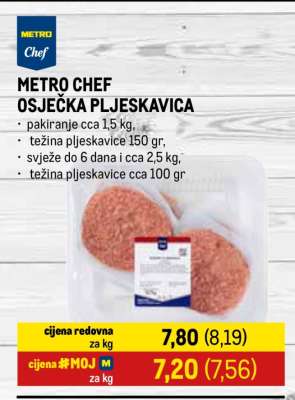METRO CHEF OSJEČKA PLJESKAVICA
