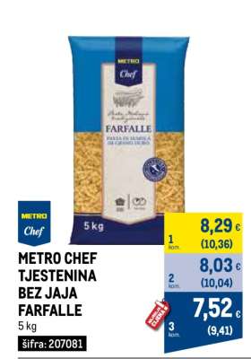 METRO CHEF TJESTENINA BEZ JAJA FARFALLE