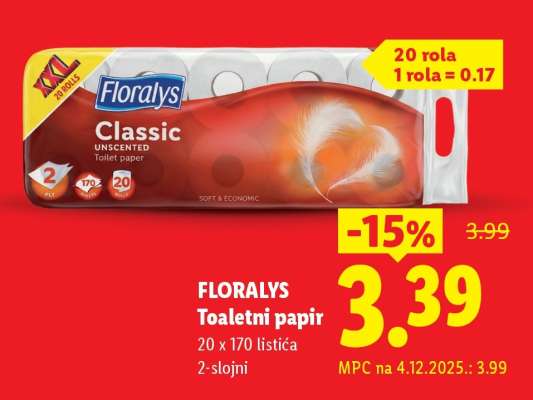 FLORALYS toaletni papir