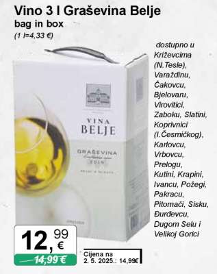 Vino 3 l Graševina Belje