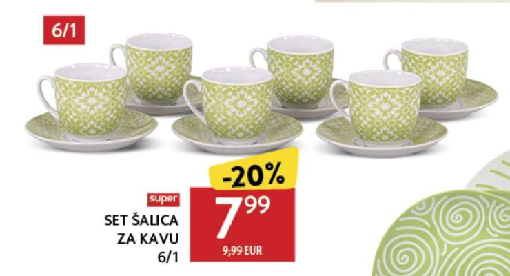 SET ŠALICA ZA KAVU 6/1
