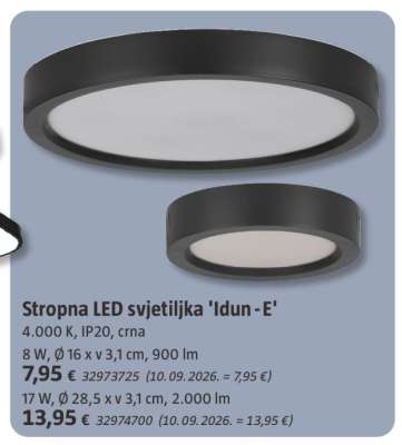 Stropna LED svjetiljka 'Idun - E'