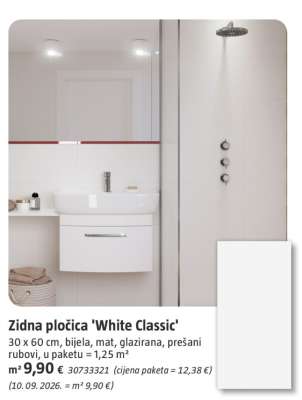 Zidna pločica 'White Classic'