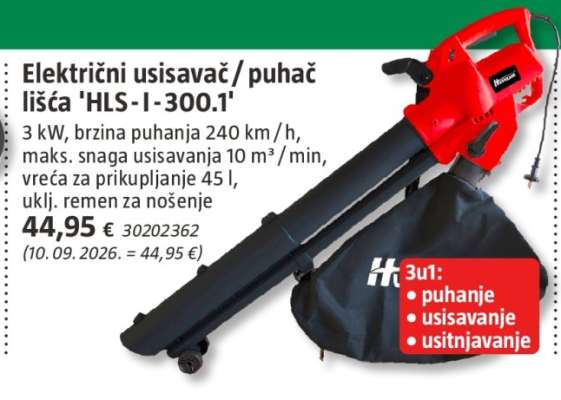Električni usisavač / puhač lišća 'HLS-I-300.1'