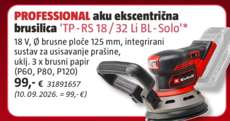 PROFESSIONAL aku ekscentrična brusilica